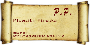 Plavsitz Piroska névjegykártya